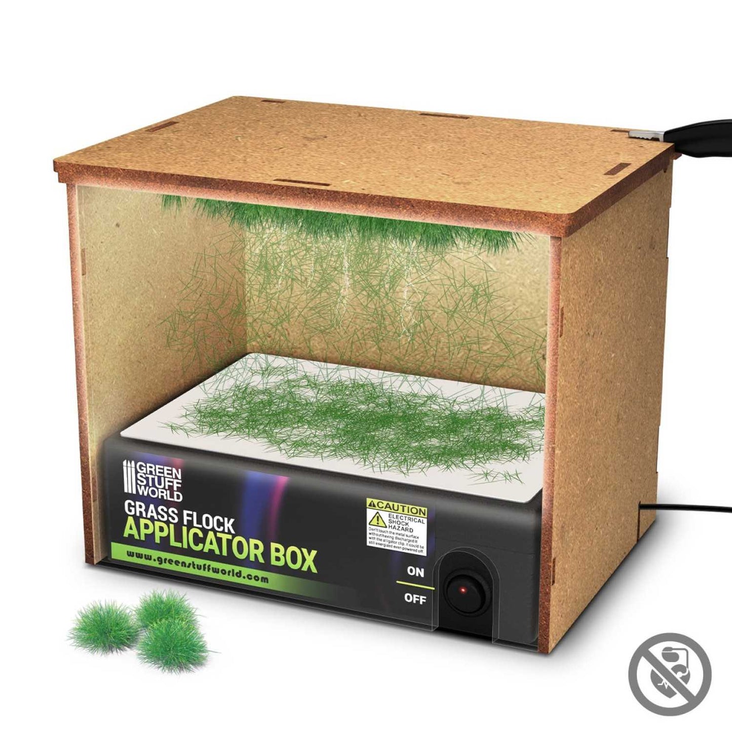 Caja Aplicadora de césped electrostatico