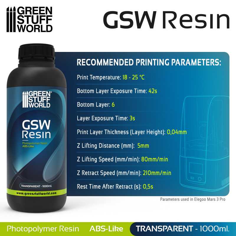Resina 3D - ABS-like Transparente 1000ml