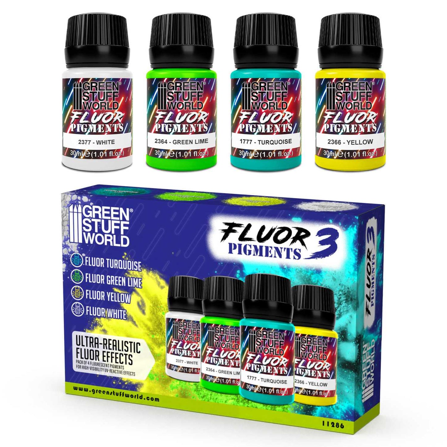 Set pigmentos Fluor 30ml - número 3