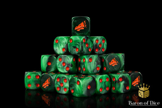 Drake Dice - Green & Orange