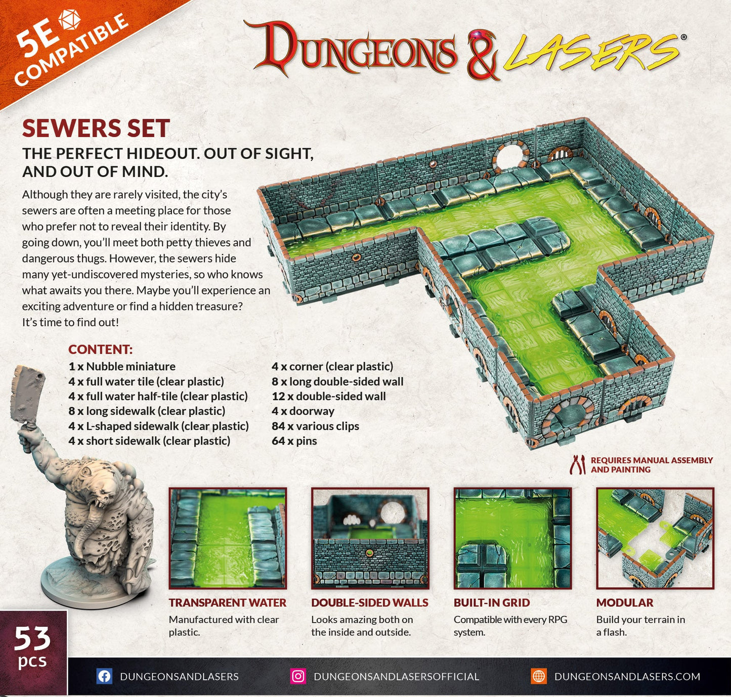 Dungeons and Lasers: Set de Alcantarillas