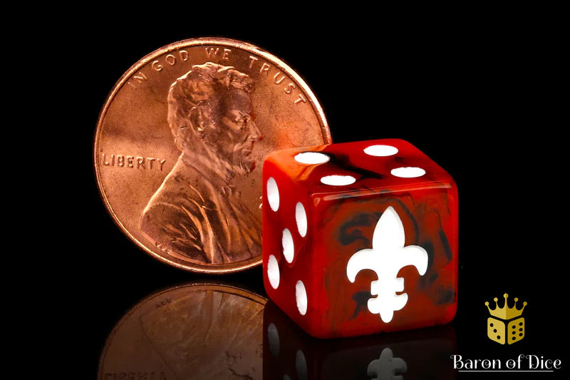 Fleur De Lis Dice - Red