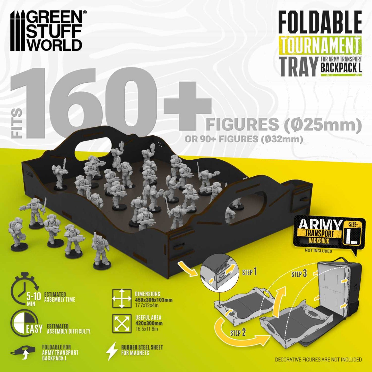 Bandeja para torneos plegable para mochila de transporte