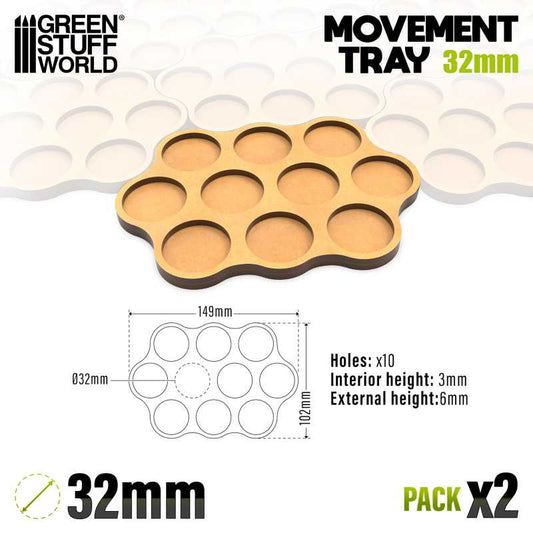 Bandejas de Movimiento DM - Skirmish 32mm 3x4x3