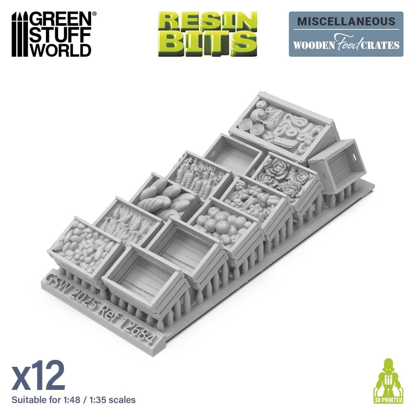 Cajas de madera con comida 1:48