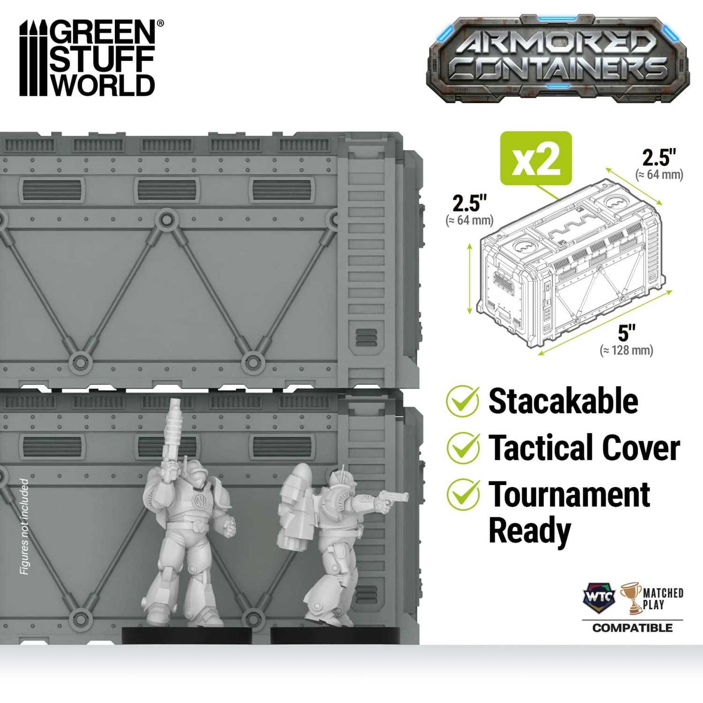 Contenedores Blindados Sci-Fi de Plástico (Pack x2)