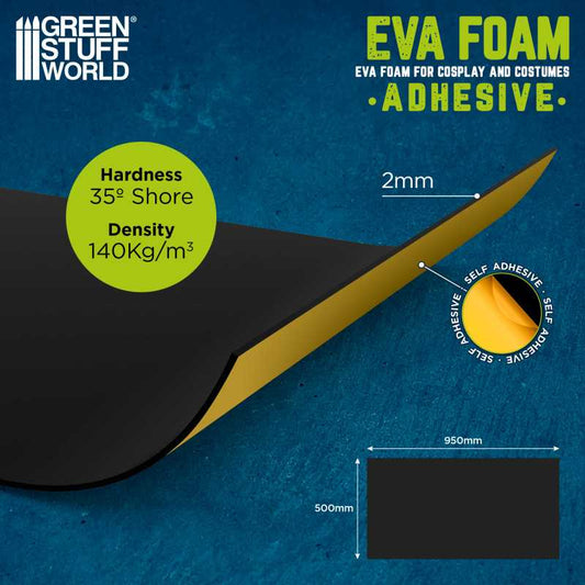 Goma EVA adhesiva 2mm Negra