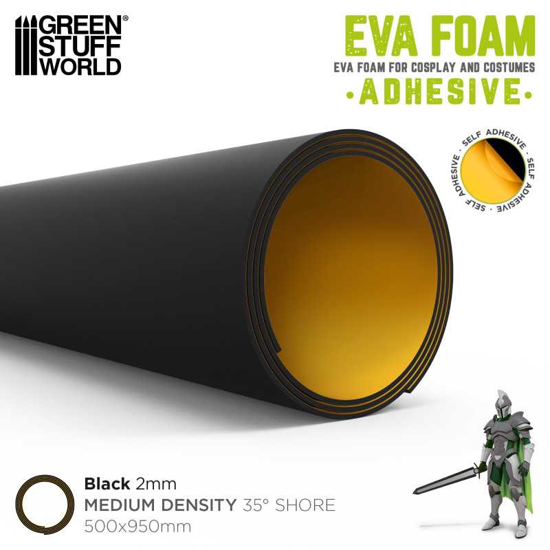 Goma EVA adhesiva 2mm Negra