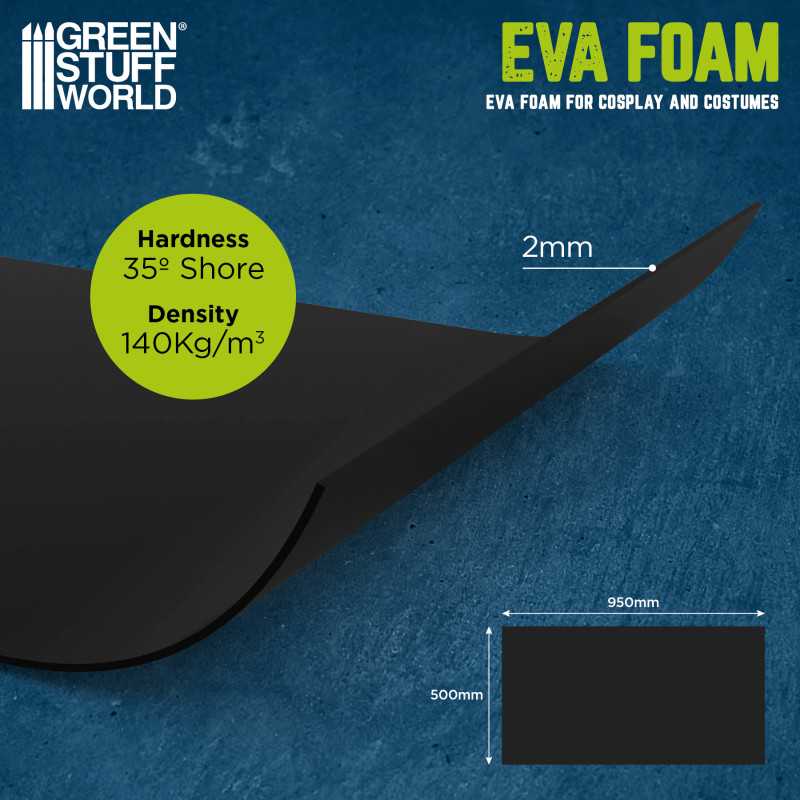 Goma EVA negra 2mm - Media densidad