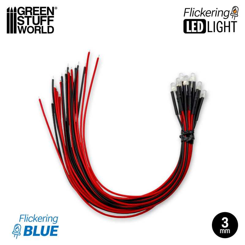 Luces LED Parpadeantes Azules 3mm x10