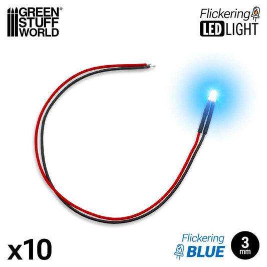 Luces LED Parpadeantes Azules 3mm x10