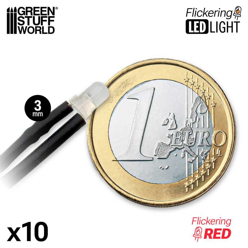 Luces LED Parpadeantes Rojas 3mm x10