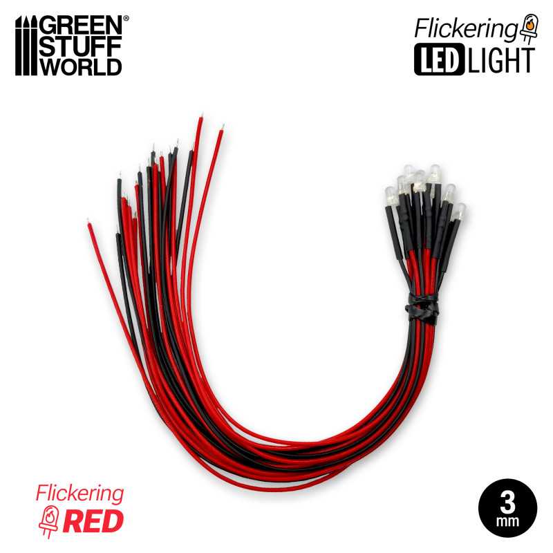 Luces LED Parpadeantes Rojas 3mm x10