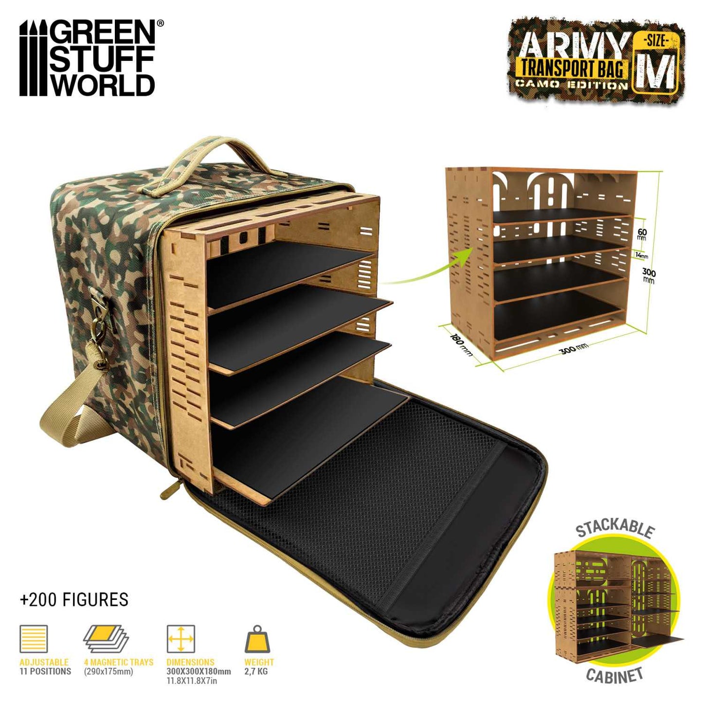 Maletin Transporte Miniaturas - M - Edición Camuflaje