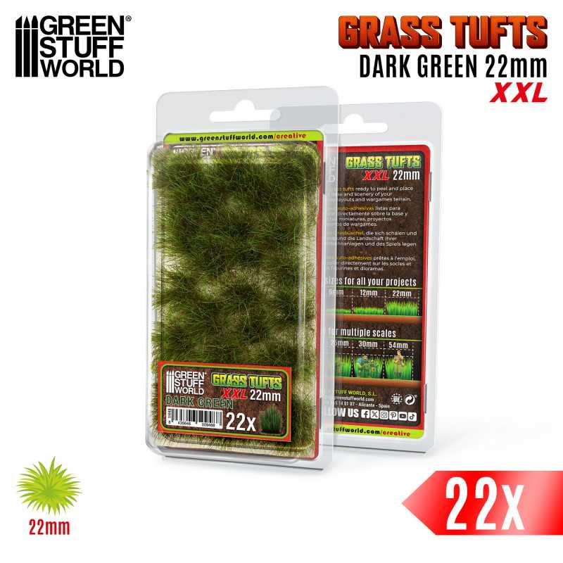 Matas Césped XXL - Autoadhesivas - 22mm - VERDE OSCURO