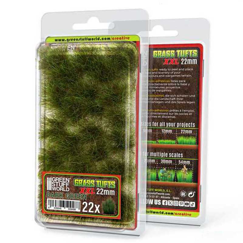 Matas Césped XXL - Autoadhesivas - 22mm - VERDE OSCURO
