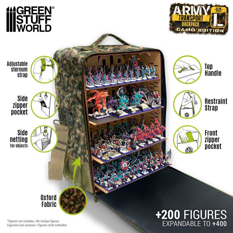 Mochila Transporte Miniaturas - Edición Camuflaje