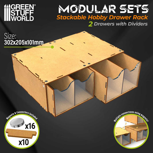 Módulo cajonera apilable con 4 cajones verticales