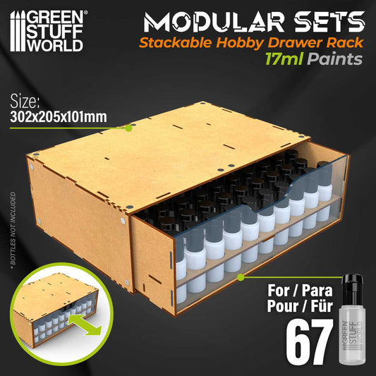 Módulo organizador de pinturas 17ml apilable y magnetizado