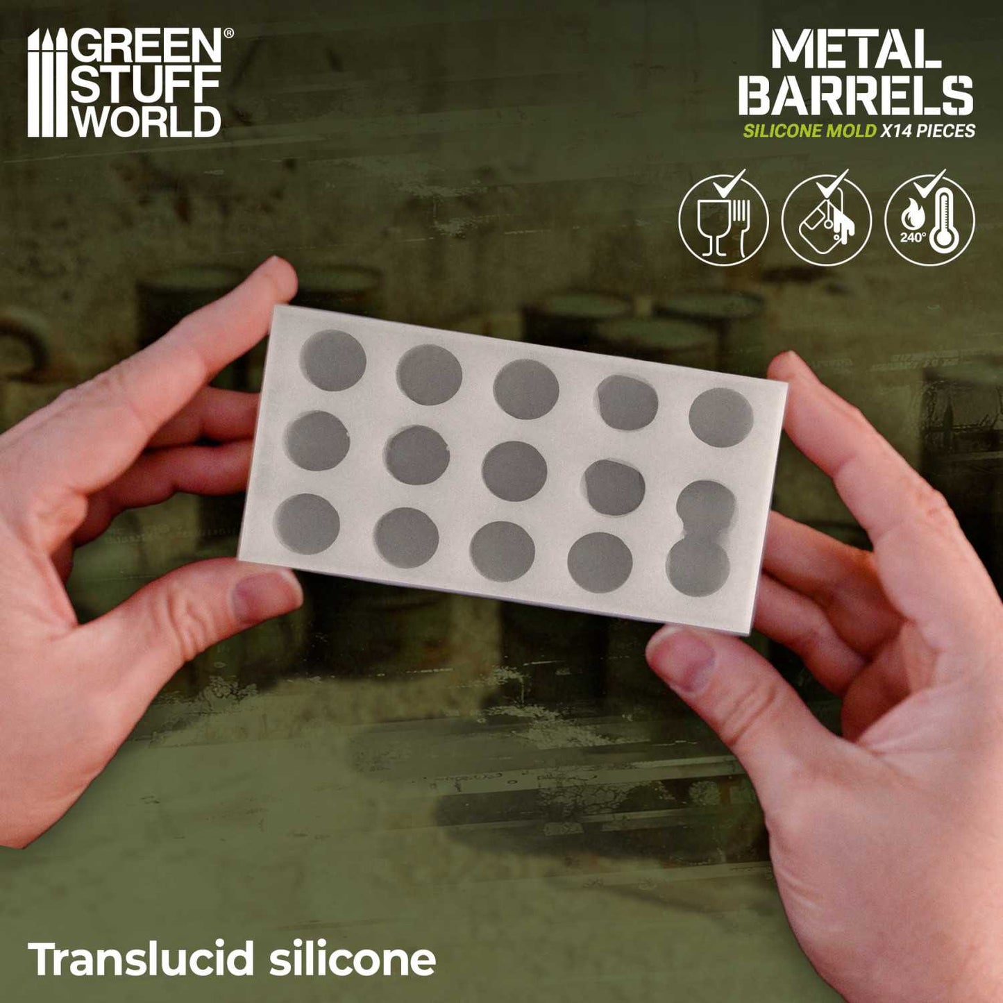 Molde de Silicona de Barriles Metálicos 1:48