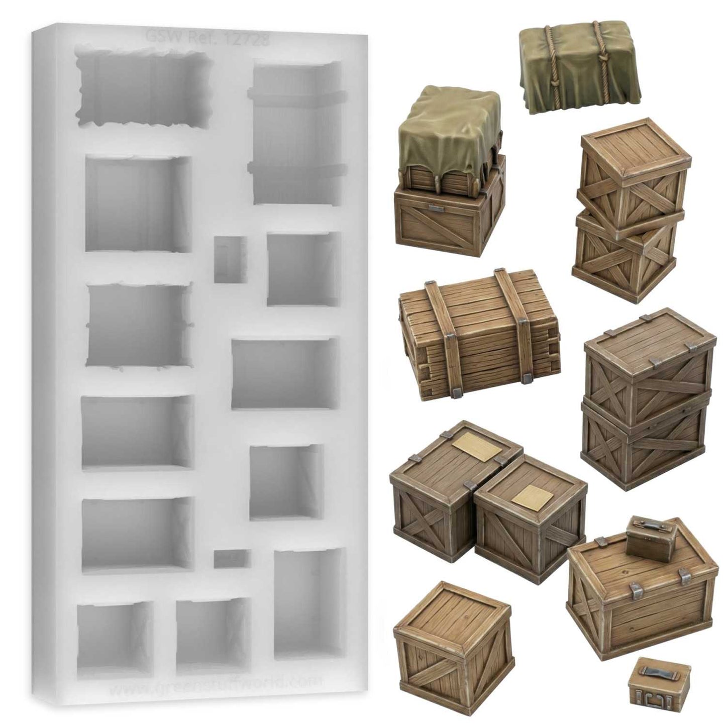 Molde de Silicona de Cajas de suministros 1:48-1:35