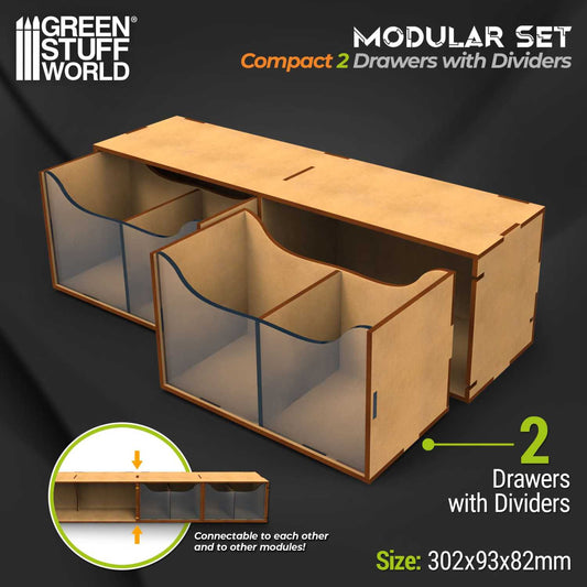 Organizador Horizontal compact con 2 cajones dobles