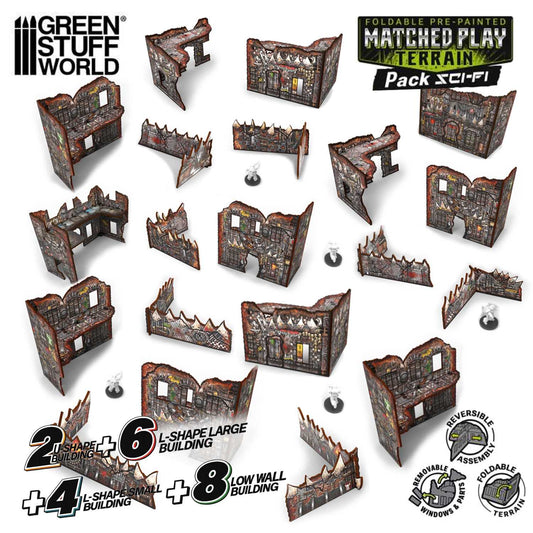 Pack de escenografía Matched Play Orcos plegable pre-pintada