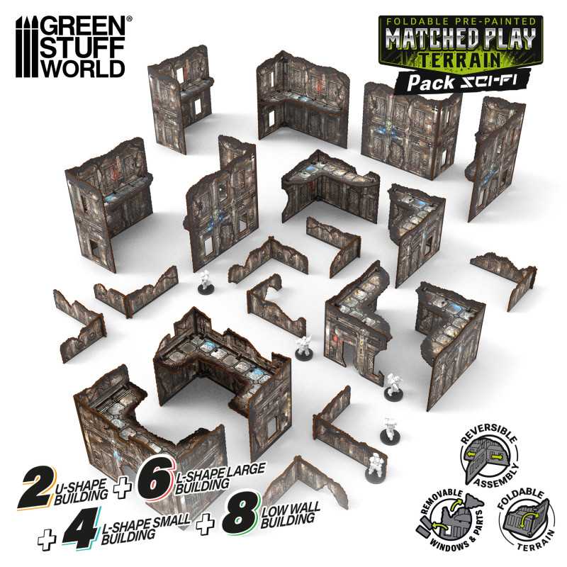 Pack de escenografía Matched Play plegable pre-pintada - Sci-Fi