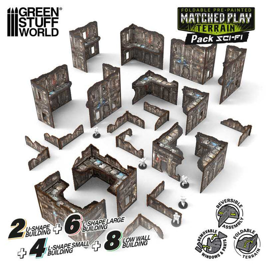 Pack de escenografía Matched Play plegable pre-pintada - Sci-Fi