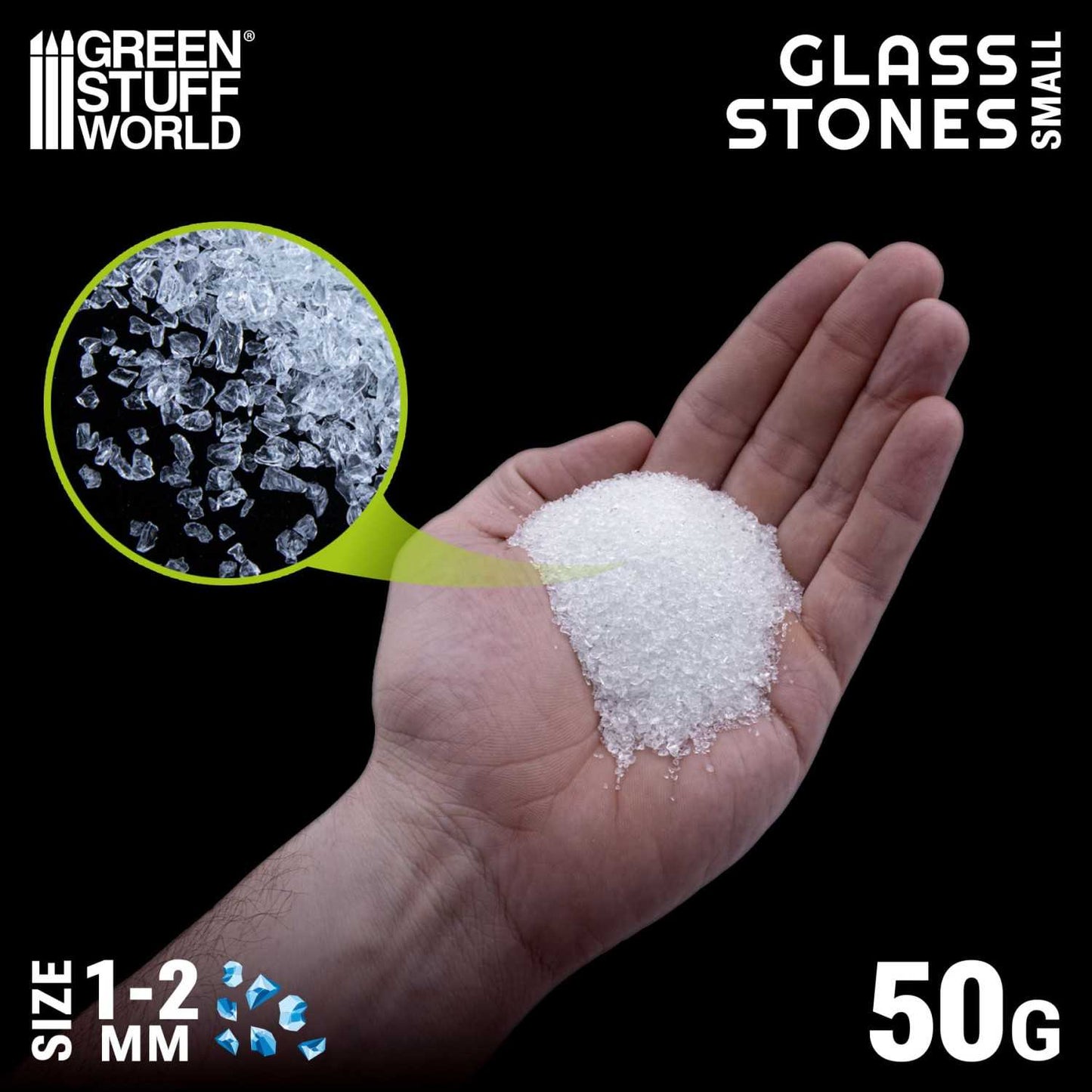 Piedras de Cristal rotas 1-2mm