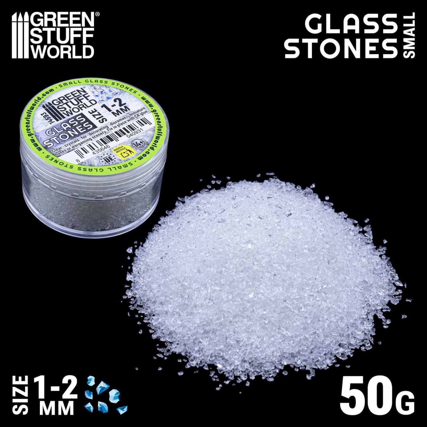Piedras de Cristal rotas 1-2mm
