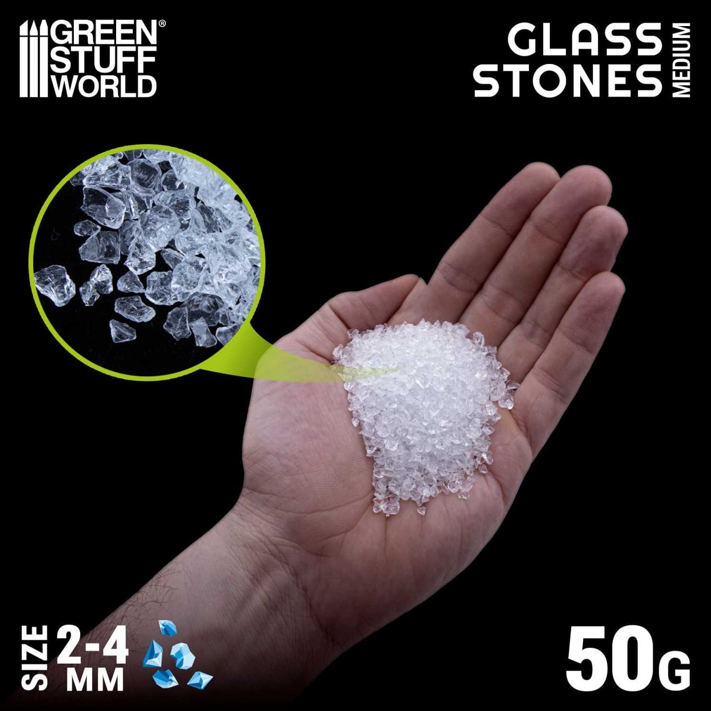 Piedras de Cristal rotas 2-4mm
