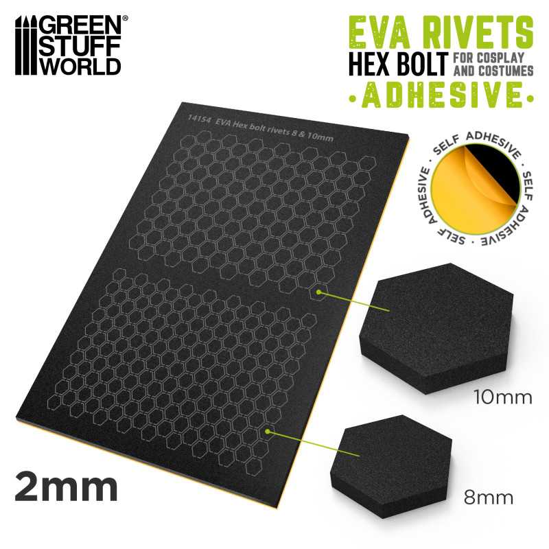 Remaches hexagonales adhesivos 2mm