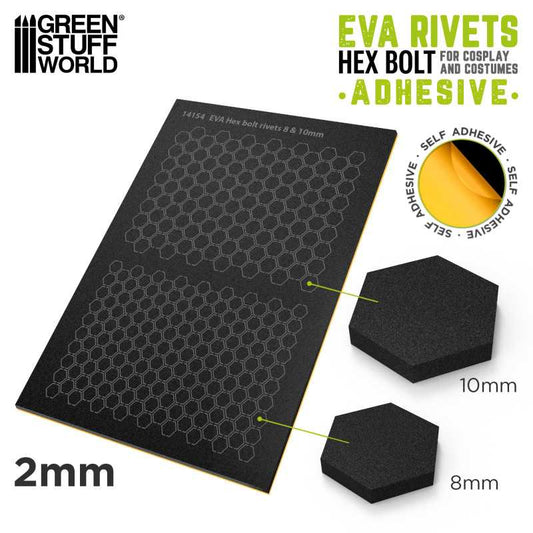 Remaches hexagonales adhesivos 2mm