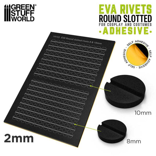 Remaches redondos con ranuras adhesivos 2mm