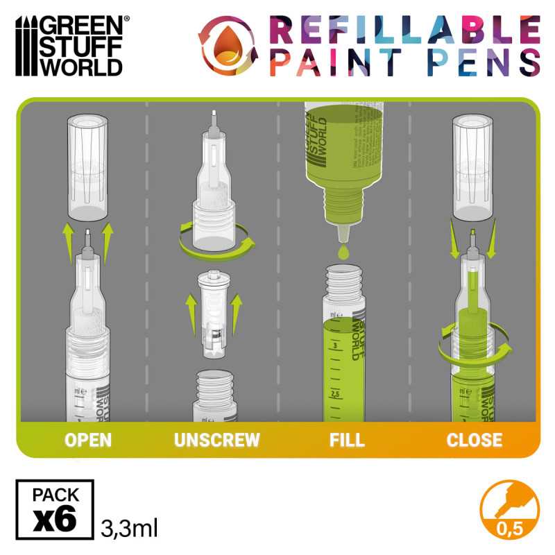 Rotuladores recargables 0.5 (Pack x6)