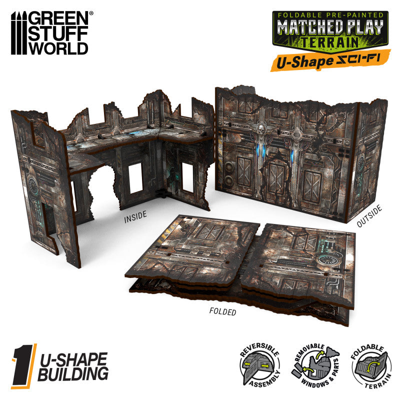 Ruina plegable en forma U prepintada Matched Play - Sci-fi