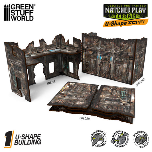 Ruina plegable en forma U prepintada Matched Play - Sci-fi
