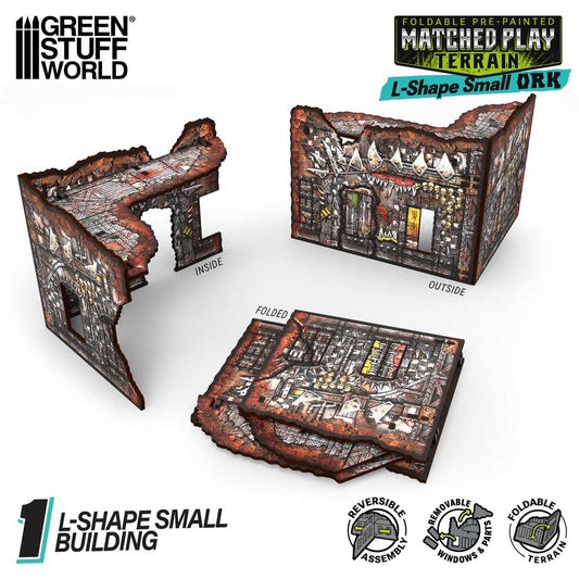 Ruina plegable Pequeña en L prepintada Matched Play - Orcos