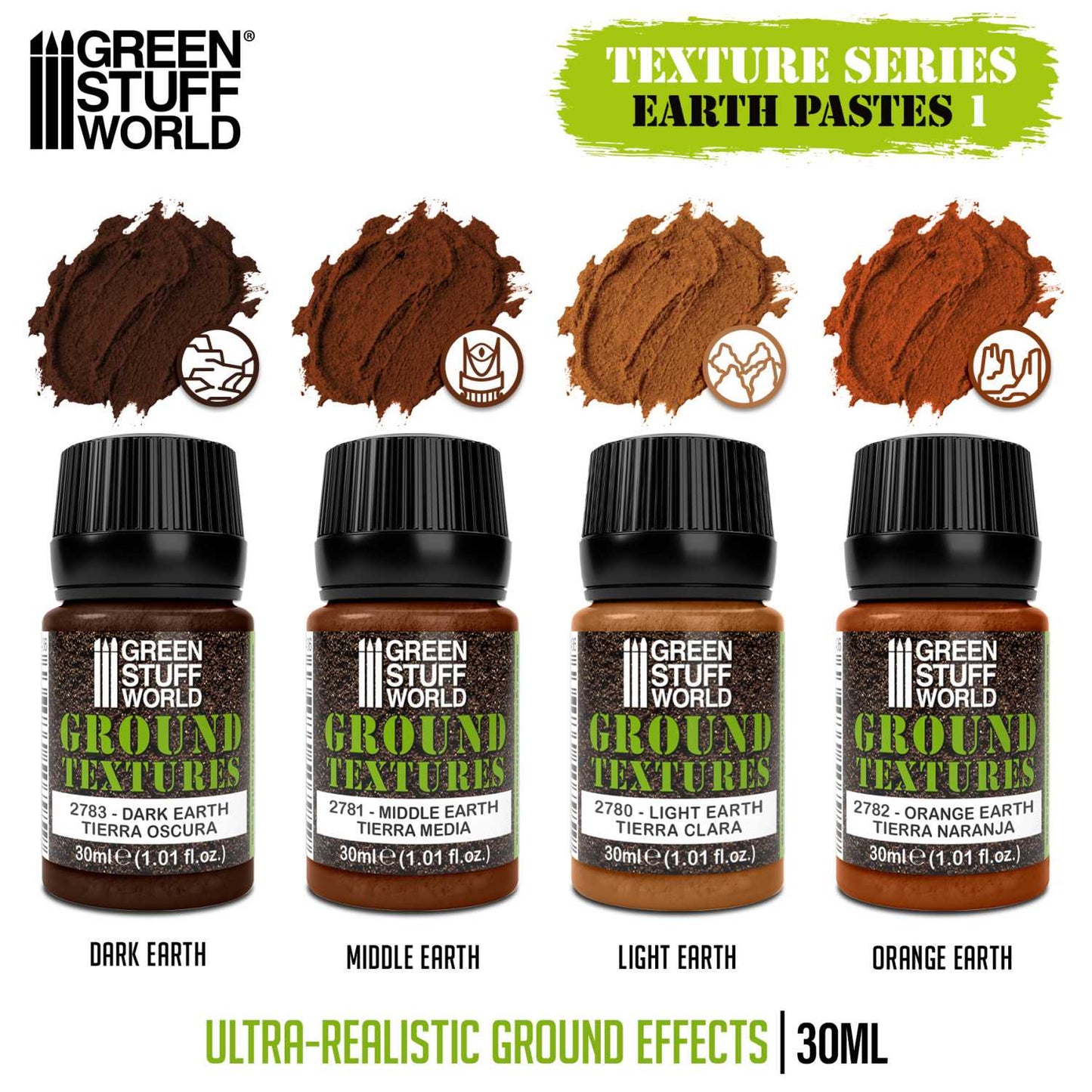 Set Pastas Texturizadoras Tierra 30ml Vol. 1 (x4)