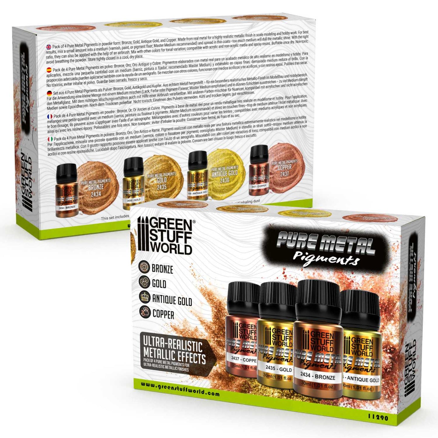 Set pigmentos metálicos 30ml