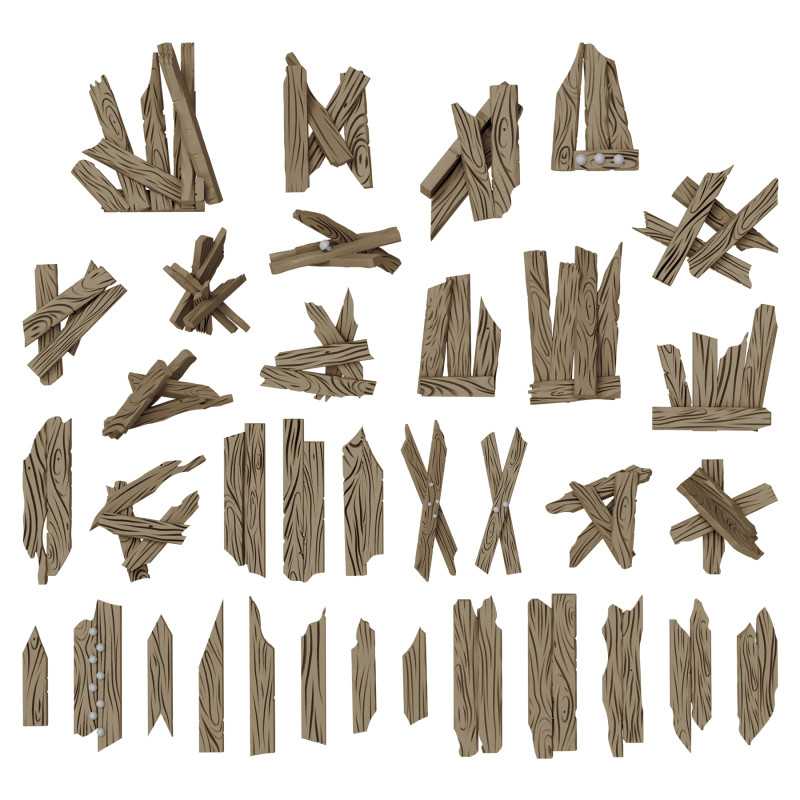 Tablones de madera rotos 1:48–1:35